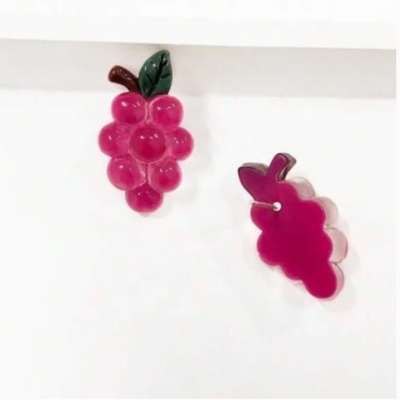 ❤️ FREE Grape Fruit Chic Glam Stud Minimalist Modern Trendy Bubble Hip Earrings - Picture 3 of 4